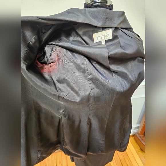 Cache Vintage Women's Skirt Suit Black with Embellished Pockets & Buttons Size 6 - Picture 6 of 11